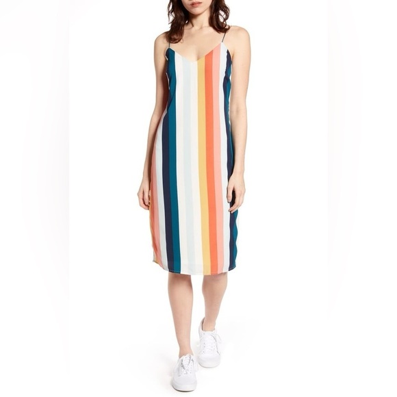 NWT - Volcom - Flavor up Slip Dress. Fun Vertical stripes. Size: Medium - Picture 3 of 6